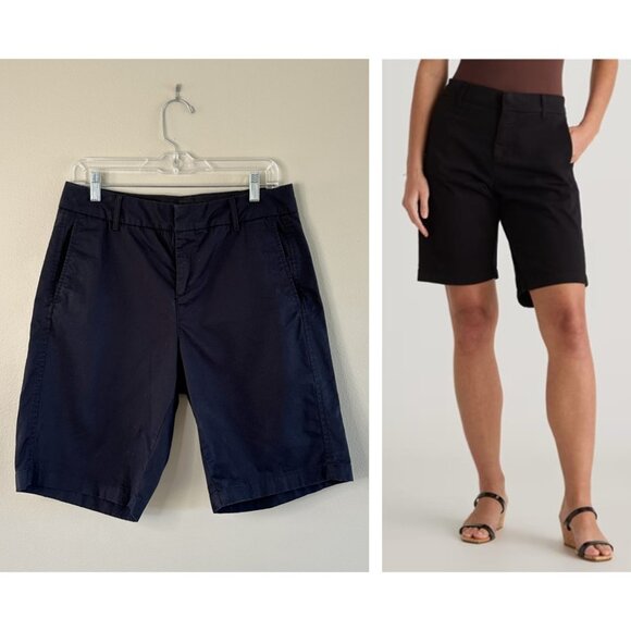 Quince Pants - Quince Black Organic Stretch Cotton Chino Bermuda Shorts, 10